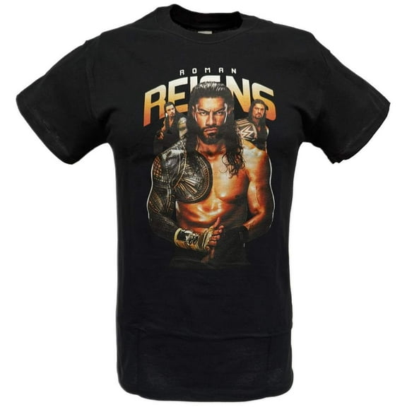 Roman Reigns Three Pose Mens Black T-shirt