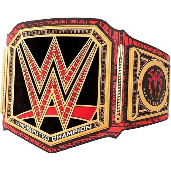 Roman Reigns Undisputed Wrestling Title Belt Replica, World Heavyweight Championship Belt - Adult Size Adjustable Strap - 52 Inches
