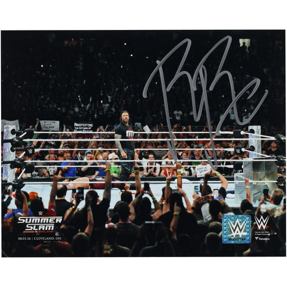 Roman Reigns WWE Autographed 8" x 10" 2024 SummerSlam Return Photograph - Fanatics Authentic Certified