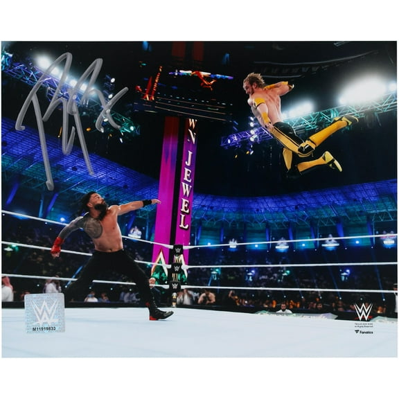 Roman Reigns WWE Autographed 8" x 10" Crown Jewel vs. Logan Paul Photograph - Fanatics Authentic Certified