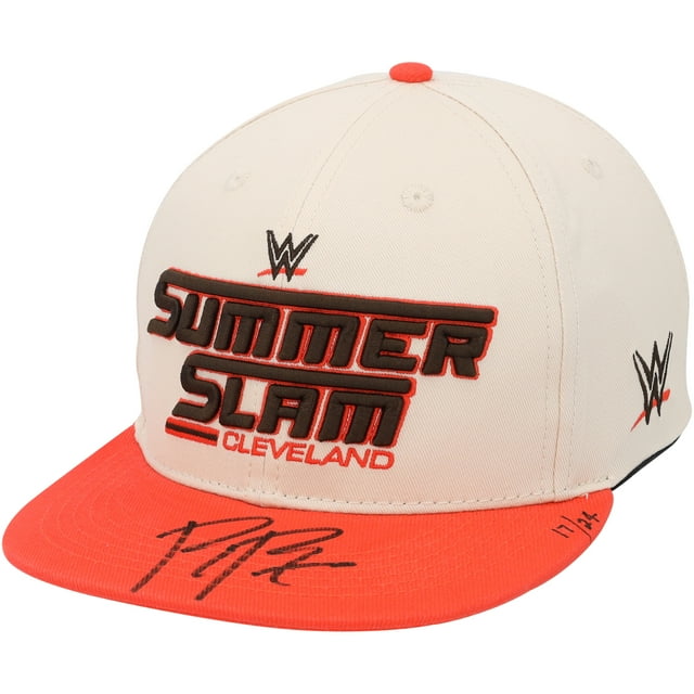 Roman Reigns WWE Autogrpahed Cream/Orange 2024 SummerSlam Cap Limited