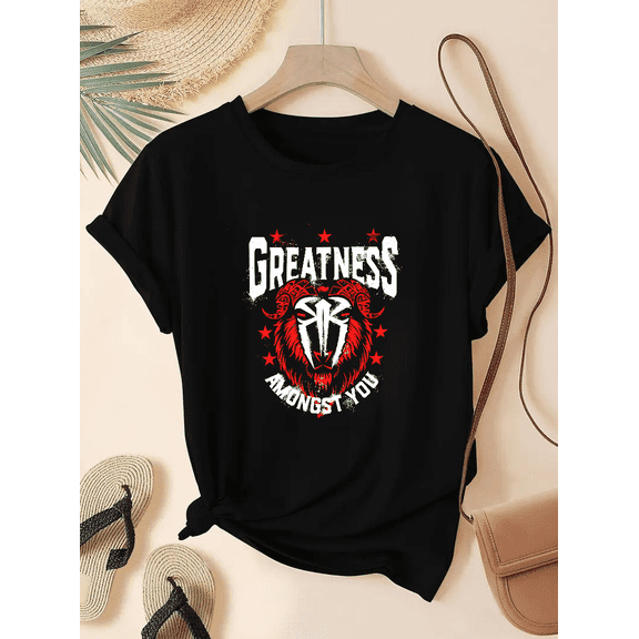 Roman Reigns WWE Greatest GOAT Wrestling Star Champion Black Graphic Unisex T-Shirt.PNG V50770 up to size 5XL