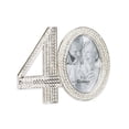 thumbnail image 1 of Roman Rhinestone Bead Encrusted 40th 3 x 4.5 inch Zinc Alloy Table Top Picture Frame, 1 of 4