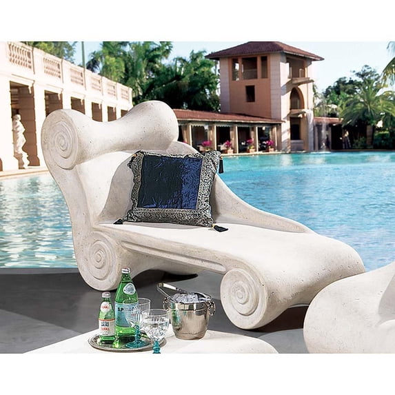 Roman Royalty Architectural Spa Furniture Chaise Poolside Lounge by Xoticbrands - Veronese (Large)