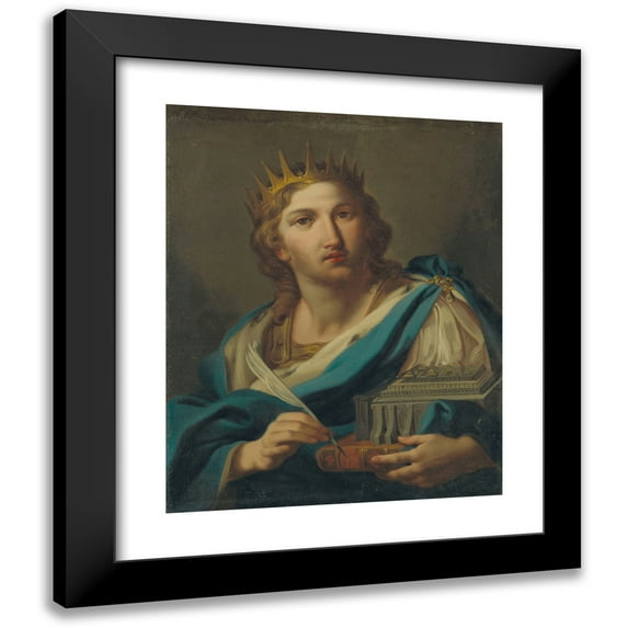 Roman School 12x14 Black Modern Framed Museum Art Print Titled - Solomon, King of Israel (ca 1700)