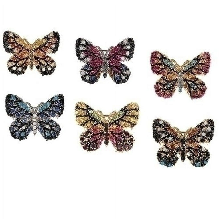 Roman Set of 6 Black and Pink Butterfly Bereavement Pins 1 inch, Women's, Size: One size, Blue