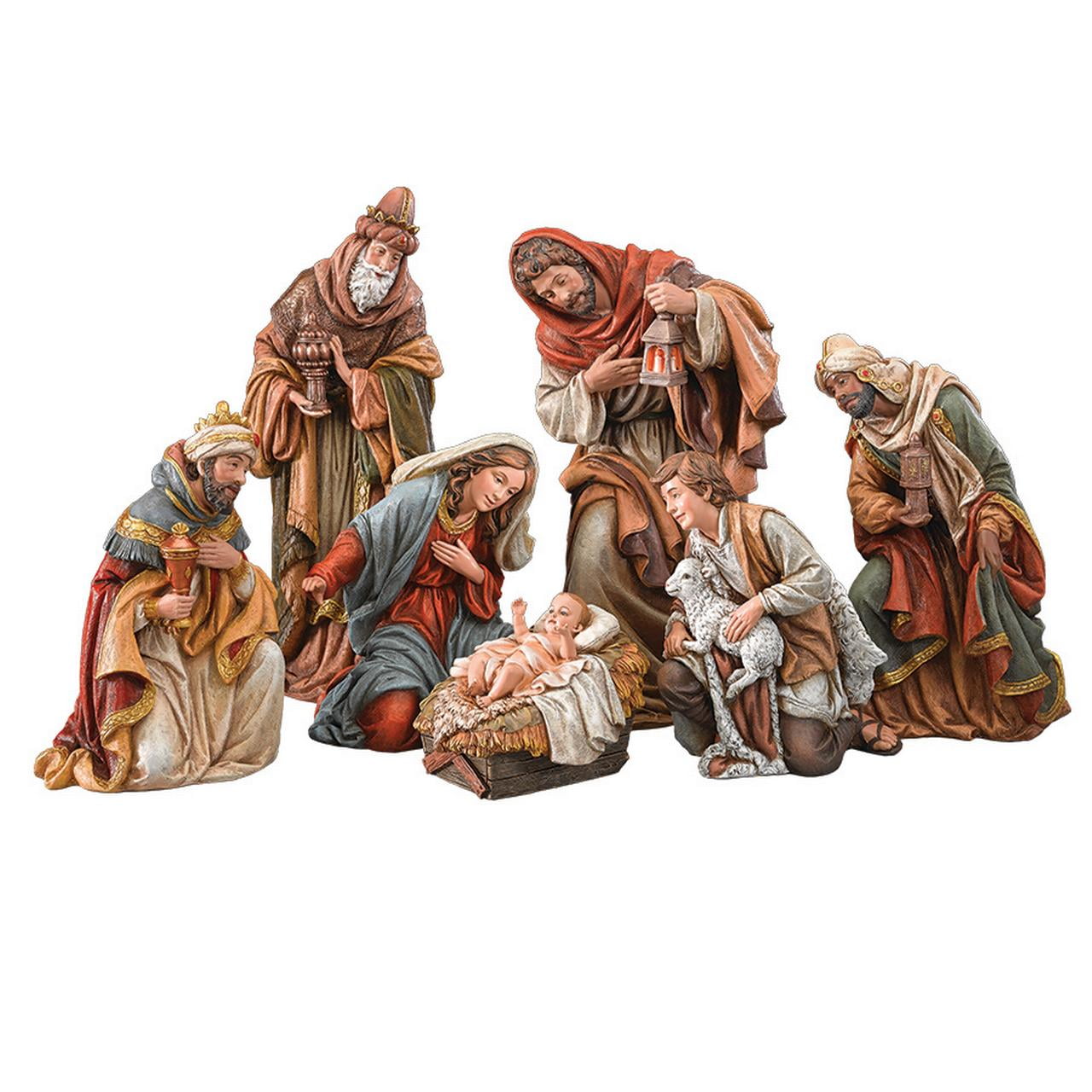 Elegant 17" Polyresin Nativity Scene Christmas Figurines Set