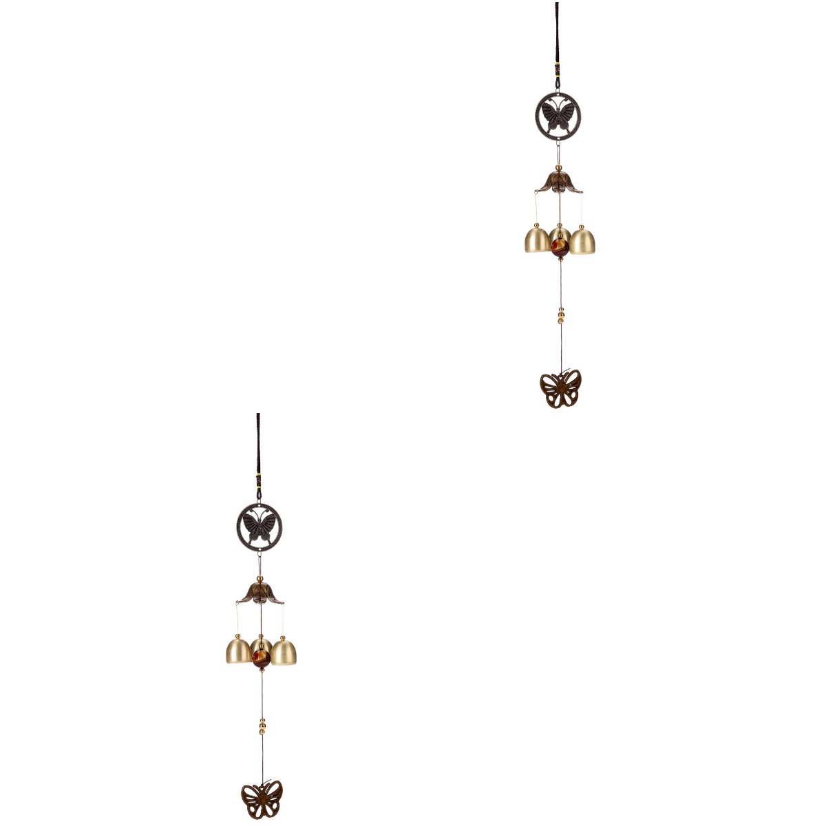 Roman Shade Rings Wind Chimes Indoor Vintage Decor Hanging Wood Deep