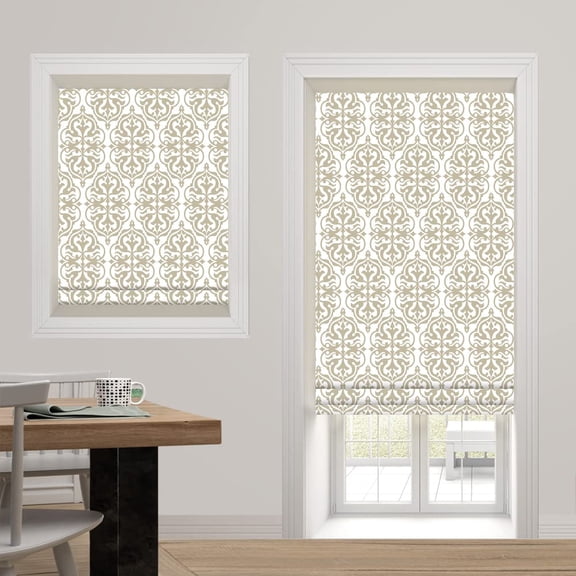 Roman Shades Blackout Window Shades - Leaf Fabric Light Filtering Custom Roman Shades Blinds for Windows, Doors, French Doors, Kitchen Windows (1 Piece) outdoor curtains