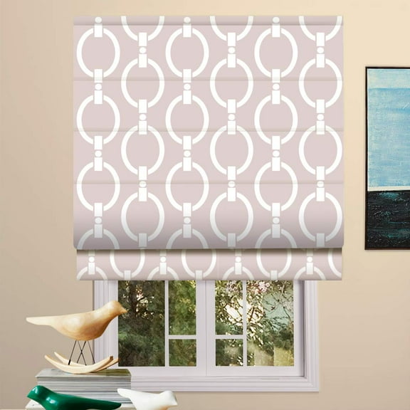 Roman Shades Blackout Window Shades - Polka Dot Fabric Lined Custom Geometric Roman Shades Blinds for Windows, Doors, French Doors, Kitchen Windows outdoor curtains