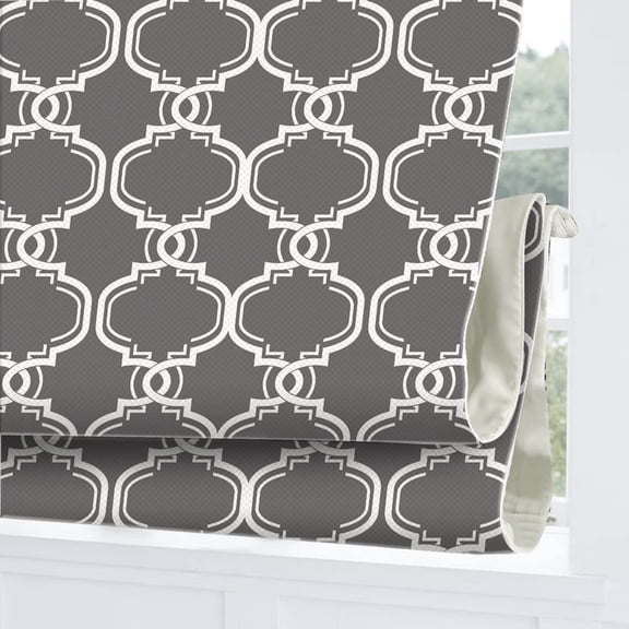 Roman Shades Blackout Window Shades - Blue Light Filtering Fabric Custom Geometric Roman Shades Blinds for Windows, Doors, French Doors, Kitchen Windows outdoor curtains