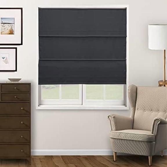 Roman Shades for Windows, Roman Window Shades, Roman Shades, Window Treatments, Window Shades for Home, Window Shade, Ridgewood Grey (Privacy & Light Filtering), 27" W X 72" H