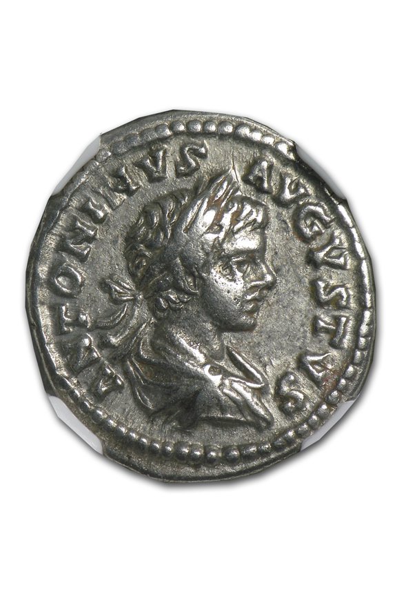 Roman Silver Denarius Emperor Caracalla (198-217 AD) Ch-VF NGC