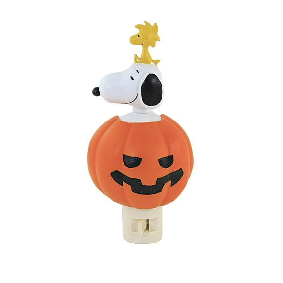 Roman Snoopy Woodstock Jack-O-Lantern Night Light Swivel Plug