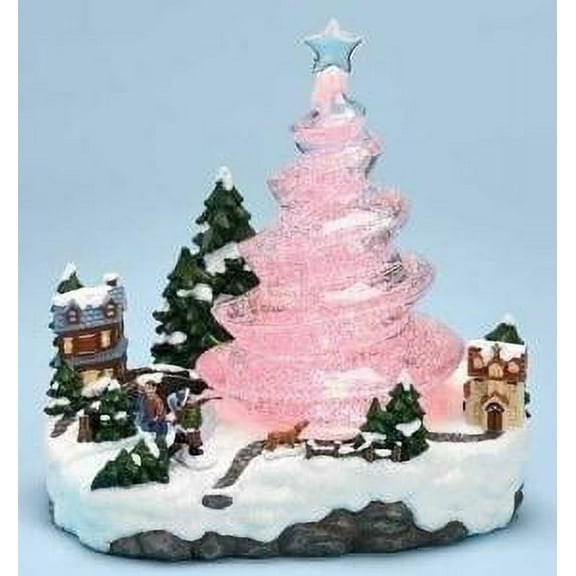 Roman Tabletop Home Decor LED Swirl Christmas Tree Battery Operated 8.5 inch