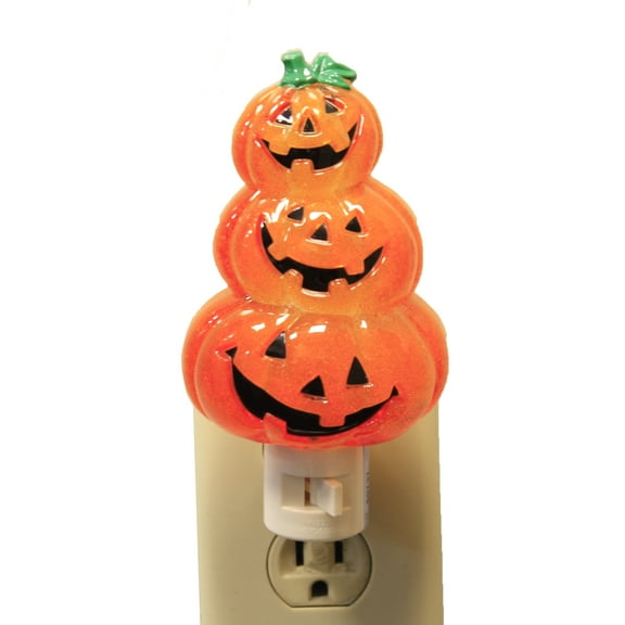 Roman Triple Jack-O-Lantern Night Light Swivel Plug