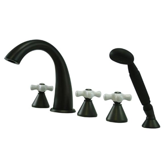 Roman Tub Filler 5 Piece Set With Hand Shower - Oil Rubbed Bronze Finish