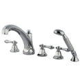 thumbnail image 1 of Roman Tub Filler 5 Pieces With Hand Shower - Polished Chrome Finish, 1 of 1