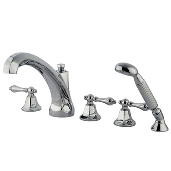 Roman Tub Filler 5 Pieces With Hand Shower - Polished Chrome Finish
