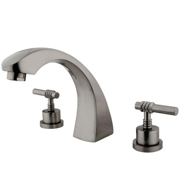 Roman Tub Filler & Metal Lever Handle Satin Nickel