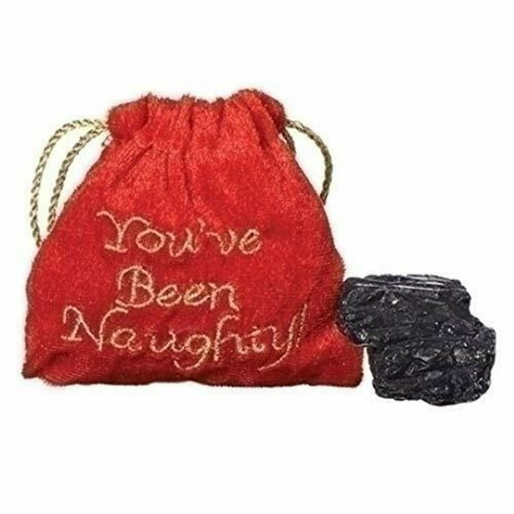 Roman You've Been Naughty Lump of Coal Velvet Bag, 1 Count