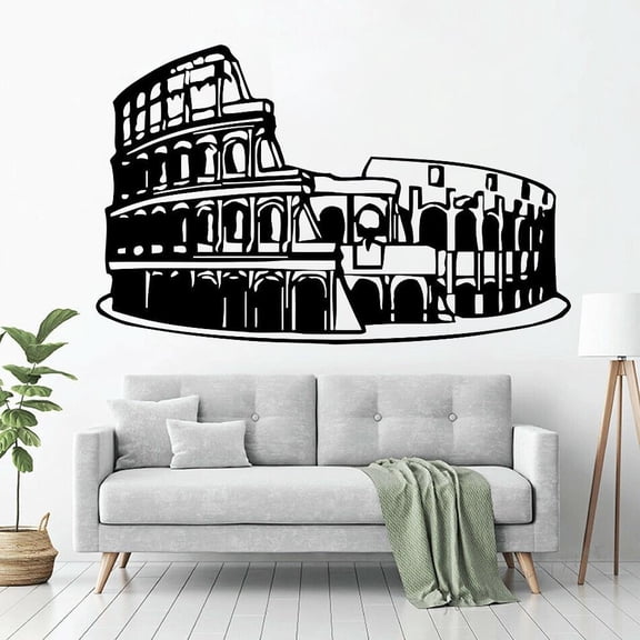 Roman arena Wall Sticker Arena Coliseum Rome Gladiator Crowd Vinyl Wall Decals for Home Interior Decor Removable Mural 57x36cm