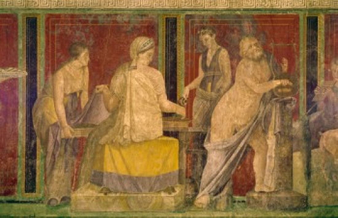 Roman fresco Circa60-50 BC Italy Pompeii Villa of the Mysteries Canvas Art - (18 x 24)