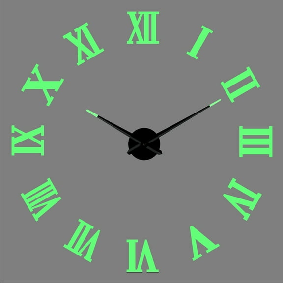 Roman numerals Creativity DIY creative Different Frameless Luminous Wall Clock Home Decor Modern Minimalist gifts - 27 inch