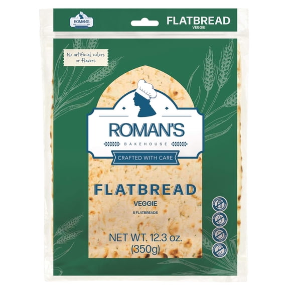 Roman's Bakehouse Flatbread Veggie (5 Count) 12.3 oz