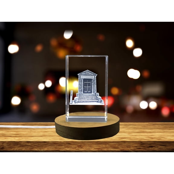 Roman temple of Alcántara | 3D Engraved Crystal Sculpture Gift