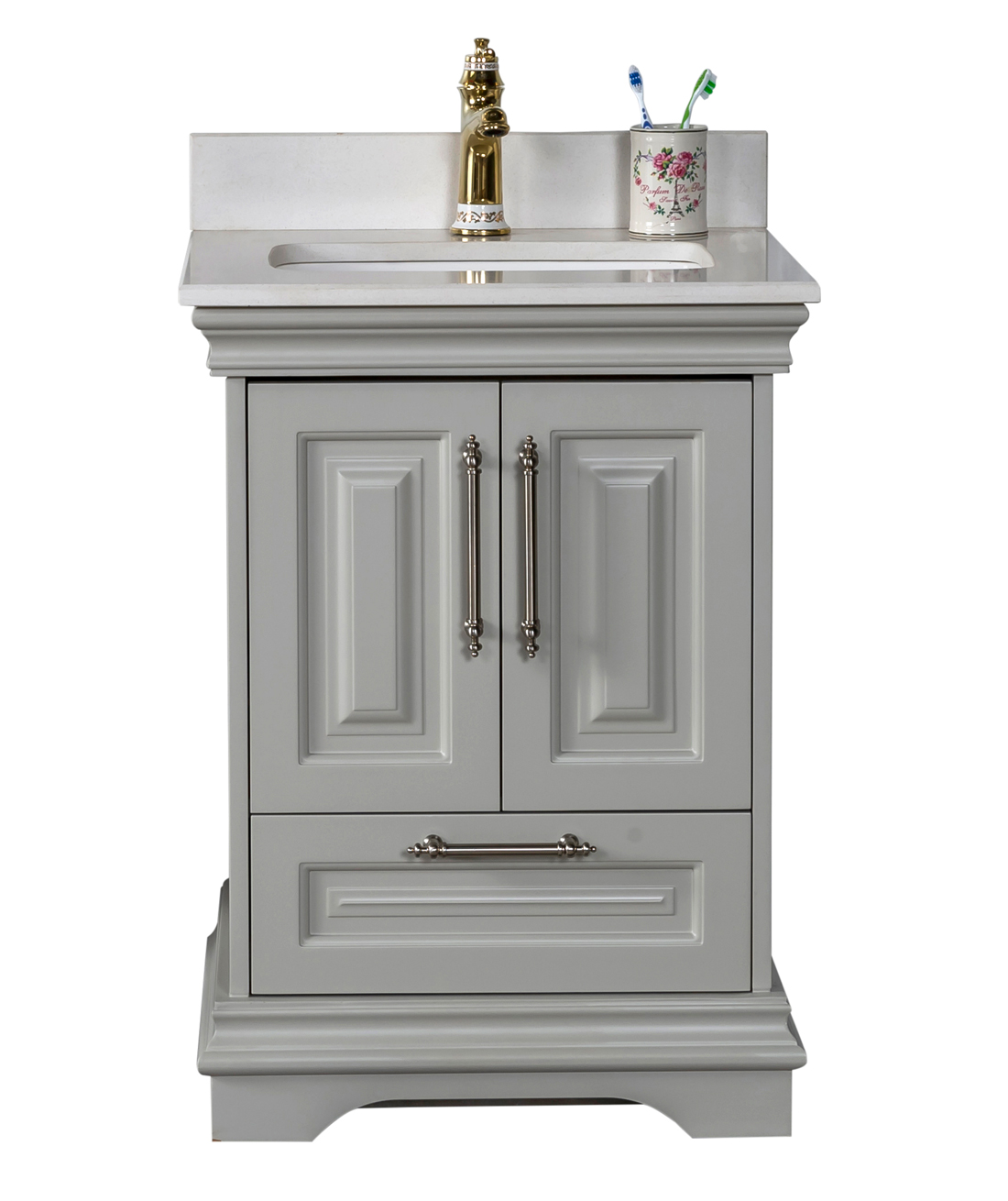 24" Thomasville Gray Modern Corner Bathroom Vanity