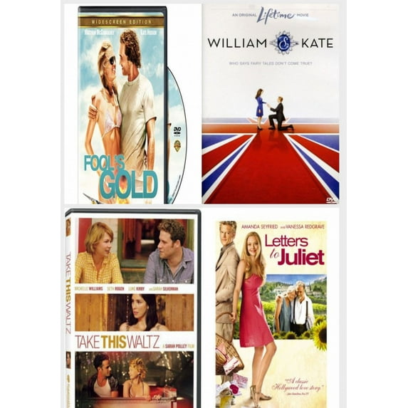 Romance 4 Pack DVD Bundle: Fool's Gold, William and Kate, It Could Happen To You, What Women Want