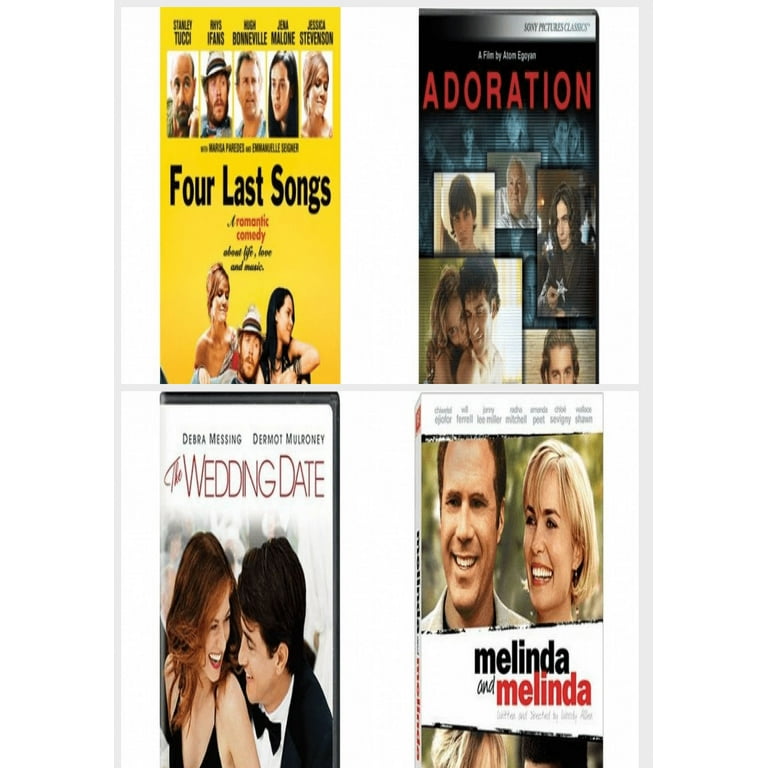 https://i5.walmartimages.com/seo/Romance-4-Pack-DVD-Bundle-Four-Last-Songs-Adoration-The-Wedding-Date-Melinda-and-Melinda_0130b28b-d0c3-48c1-9161-6c8a7819a3b2.6fe06ab15fa13a0b44a88a1a92d731a1.jpeg?odnHeight=768&odnWidth=768&odnBg=FFFFFF