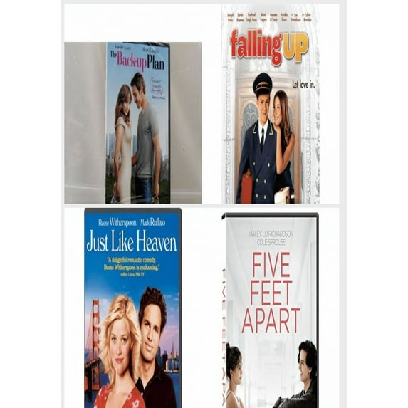 Romance 4 Pack DVD Bundle: The Back-up Plan, Falling Up, Just Like Heaven, Five Feet Apart