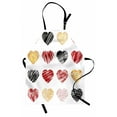 thumbnail image 1 of Romance Apron Hand Drawn of Heart Figures Icons Love Valentines Wedding Theme Print, Unisex Kitchen Bib Apron with Adjustable Neck for Cooking Baking Gardening, Pale Coffee Black Red, by Ambesonne, 1 of 3