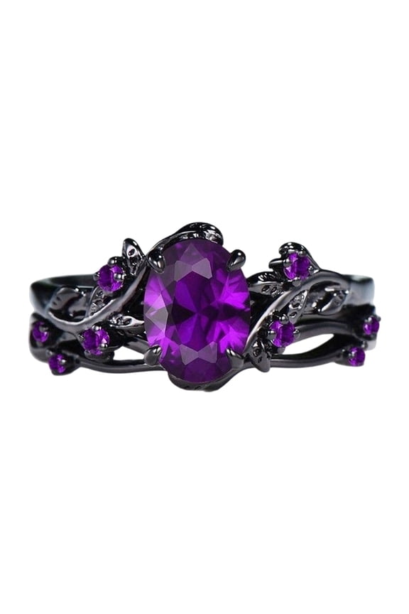 Romance Black Rose Vintage Rings Pair Featuring Interlaced Branch Design And Allergy Resistant Metal For Daily Wear