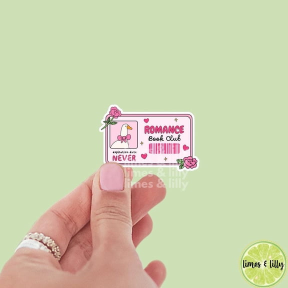 Romance Book Club Membership Card Expiration Date Never Silly Goose Bookish Sticker