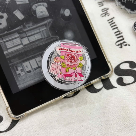 Romance Book Club Phone Grip, Cute Book Lover PopSocket Gift for Readers, Reader Gift PopSocket, Aesthetic Bookish Gift, book club lover