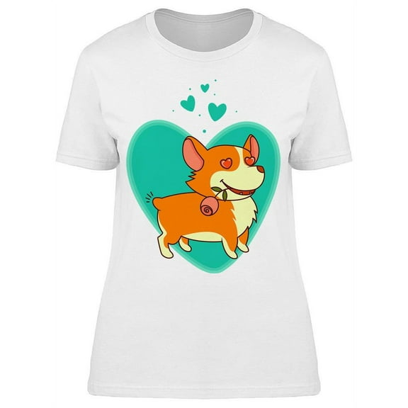 Romance Corgi With A Flower T-Shirt Women -Image by Shutterstock, Female Medium