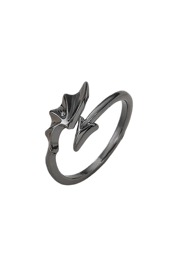 Romance Gothic Angelic Devil Wing Open Rings Adjustable Matching Couple Jewelry Alloy Unisex Accessory