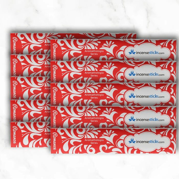 Romance Incense 8" 12 Sticks, 10 Packs, Rose Incense Blend