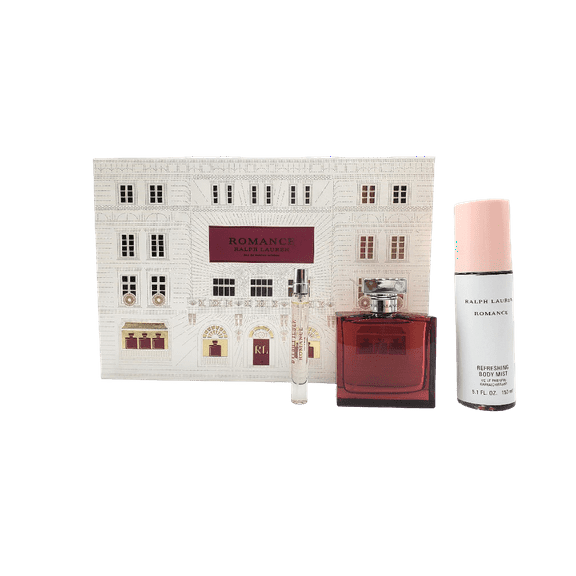 Romance Intense 3 PC Set for Women: 3.4 oz Eau de Parfum Spray, 0.34 oz Eau de Parfum Spray, and 5.1 oz Body Mist Spray