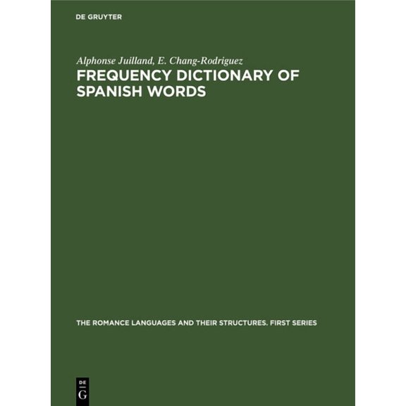 Romance Languages and Their Structures. Frequency Dictionary of Spanish Words, Book 1, (Hardcover)