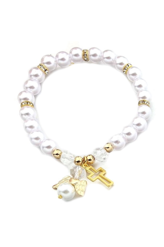 Romance Pearls Angel Wing Bracelet Portable for Special Occasions Gifts