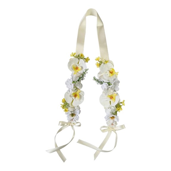 Romance Satined Bridal Shoulder Wrap with Artificial Flower Orchid Wedding Shawl For Formal Ceremonies And PhotoShoots