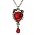 thumbnail image 1 of Romance Valentine's Day Red Heart Crystals In Thorns and Roses Pendant Necklace Real Metal NK-677, 1 of 5