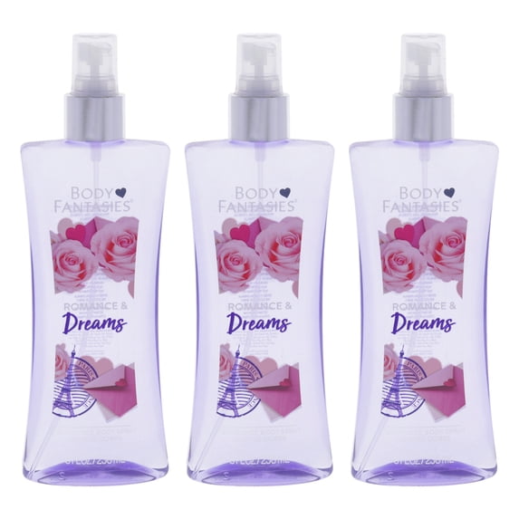 Romance and Dreams by Body Fantasies for Women - 8 oz Body Spray - Pack of 3