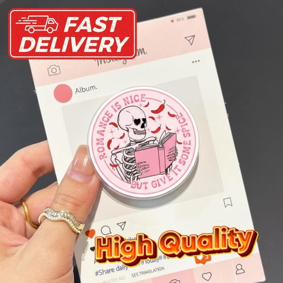 Romance is Nice But Give It Some Spice Phone Grip Book Lover Phone Stand, High-Quality Accessory for Readers