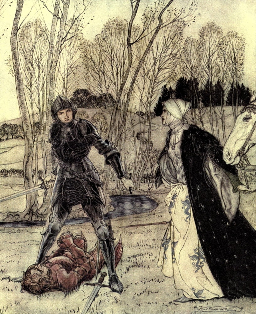 Romance of King Arthur 1917 Beaumains Canvas Art - A Rackham (24 x 36)