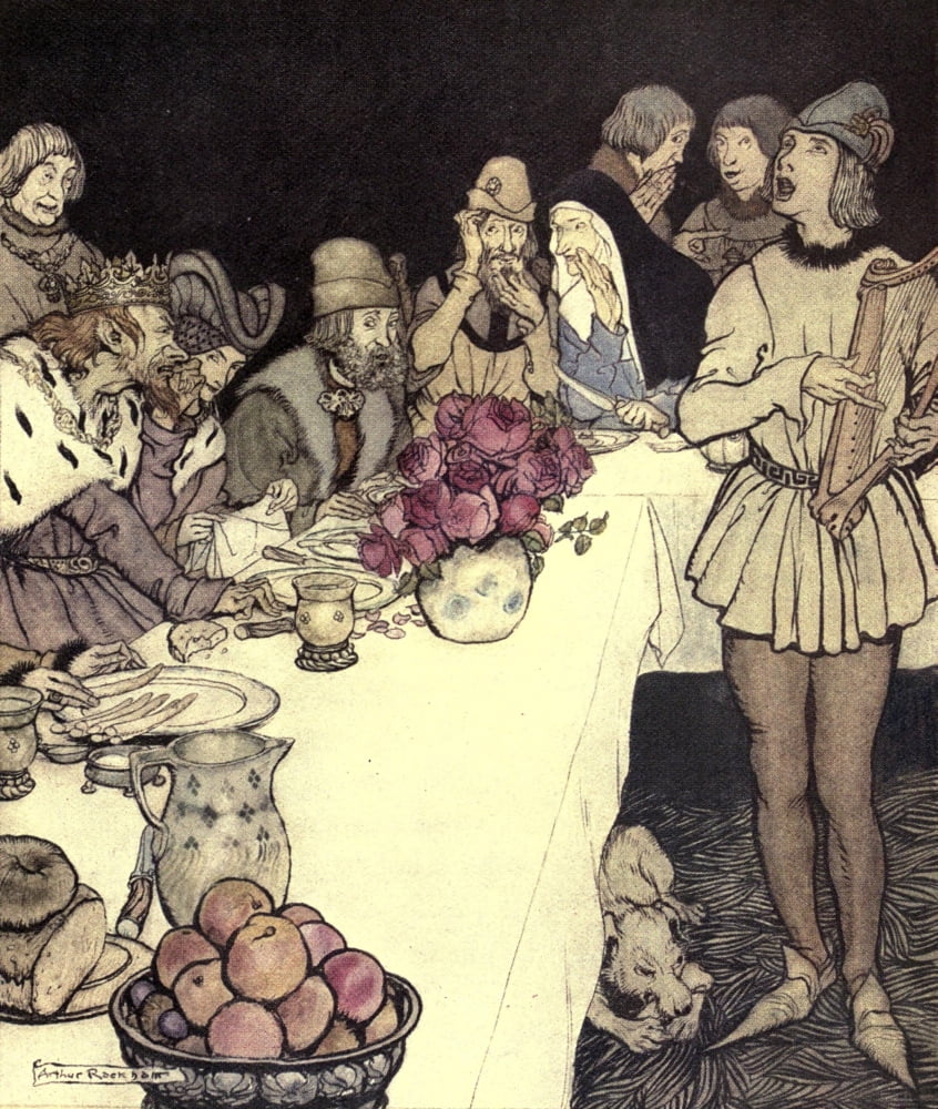 Romance of King Arthur 1917 Great Feast Canvas Art - A Rackham (24 x 36)